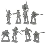 Civil War 1863 Confederate Firing Line Plastic Army Men: 16 GRAY 54mm Figures - 1:32 scale