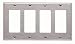 Tools & Hardware : Leviton 100-84412-040 Stainless Steel 4 Gang Wallplate, Decora/Decora/Decora/Decora