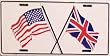 LP - 476 USA / Britain Crossed Flags License Plate - 2358