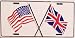 LP - 476 USA / Britain Crossed Flags License Plate - 2358