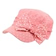 Kids 3-7+ Heart Ribbon Bow Pleat Cadet Hat Cap Pink