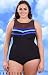 Longitude On The Fold Plus Size Mesh High Neck One Piece Swimsuit - Women's Swimwear Plus Size Swimsuit