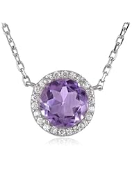 Round Halo Pendant Necklace, 16"+2"