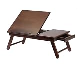 Alden Laptop Tray with Foldable Legs in Antique Walnut Finish