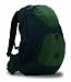 Akara K1 Backpack. Black and Green with brown piping. Fits up to 17 in. laptop