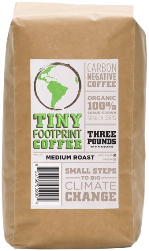 Tiny Footprint Coffee Organic Medium Roast Whole Bean Coffee, 3-Pound Bag