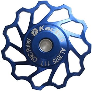 Kactus 11T MTB Road Bike Jockey Wheel Bicycle Rear Derailleur Aluminum Alloy Guide guide Wheel (2 Pieces) (Blue)