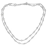 Sterling Silver Cubic Zirconia Station Necklace by Charles Winston, 30"