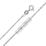14K White Gold 0.9mm Singapore Chain with Spring Ring Clasp - 20