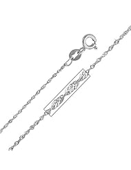 14K White Gold 0.9mm Singapore Chain with Spring Ring Clasp - 20" Inches
