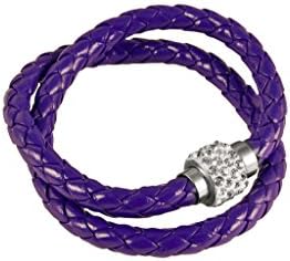 Paradise Leather wrist band-CCFB-Purple