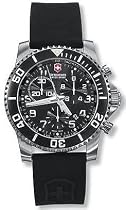 Victorinox Swiss Army Classic Maverick II Chrono Mens Black Dial Black Rubber Strap Stainless Steel-Aluminum Watch 24143