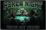 Poker Night (With My Dogs) Art Poster Print - 24