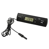 Indoor / Outdoor Digital Thermometer with Clock, DS-1, Black