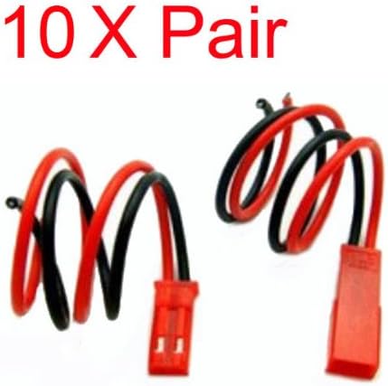 10 X JST Connector Plug with Connect Cable for Rc BEC ESC Battery