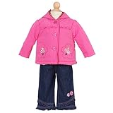 BT Kids Newborn Baby Girls Cute Pink Coat Pants 3pc Outfit 3/6M