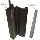 Oil Rubbed Bronze Frameless Shower Door Handle with Magnet and Stainless Steel Strike Plate - Set
