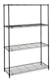 Heavy Duty Wire Shelving in Black - Four-Shelf