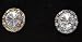 Faux Diamond Earrings, Gold Trim