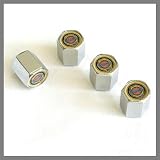 Chrysler Full Color Logo Chrome Tire Stem Valve Caps
