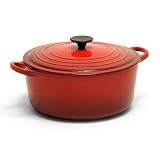 Le Creuset Enameled Cast-Iron 5-1/2-Quart Round French Oven, Red