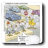 Londons Times Funny Famous Cartoons - Chicken Crossing Guard - Mouse Pads