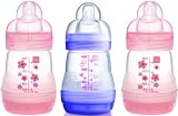 MAM Anti-Colic 160 ml Bottles for Girls (3-Pack)