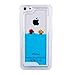 iPhone 5C Case,Clear Plastic 3D Flowing Liquid Swimming Fish Case for iPhone 5C,UZZO Creative Design Funny 3D Dynamic Liquid Fish Clear Bumper Plastic Hard Case Shell Back Case for iPhone 5C - Blue