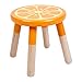 RUYU 9 Inch Kids Solid Hard Wood Fruit Chair, Crafted Hand-Painted Wood with Assembled Four-Legged Stool, Bedroom, Playroom, Orange Furniture Stool for Kids, Children, Boys, Girls(â¤Orangeâ¤)
