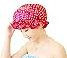 Waterproof Women Shower Caps Bath Cap VANORIG Cute Double Layer Satin Lined Shower Cap for Women,Pack of 1 (Peach Dots)