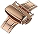 Hadley-Roma 20-mm IP Rose Gold-Plated Push Button Deployant Clasp