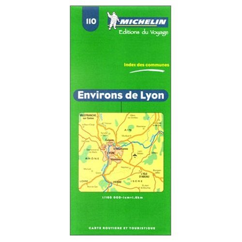 City Travel Guides Discounted  Books : Michelin Map No. 110 Lyon and Outskirts )Environs de Lyon, France), Scale 1:60,000 (Michelin Guides and Maps)