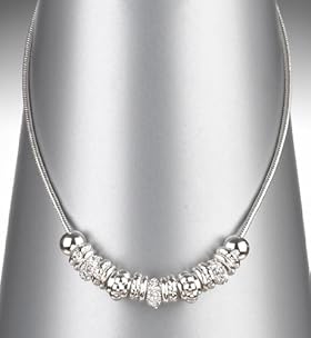 Silver Plated Bead Stacker Link Necklace