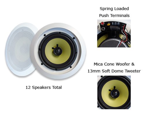 MA Audio Synergy Series 65iC-12PKG (12) 150 Watt 6.5 In-Wall Speakers MA Audio Synergy Series 65iC-12PKG (12) 150 Watt 6.5 In-Wall Speakers