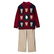Toddler Boys' BT Kids 3pc Reindeer Sweater,Top,Pant Set - Red/Khaki