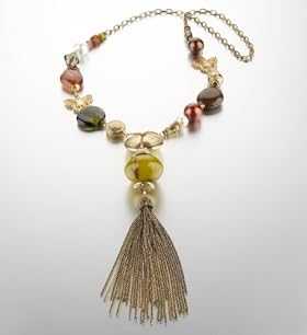 Per Una Assorted Bead Y Tassel Necklace
