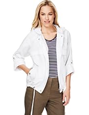 Pure Cotton Panelled Hooded Jacket