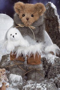 41f8D%2BoSH5L Rick & Slick Bearington Bear Holding a Baby Harp Seal Northwoods Winter Dressed Teddy Bear Stuffed Animal By Bearington Collection