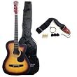 Austin Bazaar 41" Sunburst Cutaway Acoustic Electric Guitar with Gig Bag and Accessories