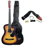 Austin Bazaar 41 Sunburst Cutaway Acoustic Electric Guitar with Gig Bag and Accessories