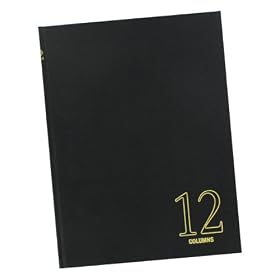 Wilson Jones Account Book, Double Page Format, 12 Columns, 9.25 x 7 Inches, 80 Pages, 30 Lines per Page, (W74112A)