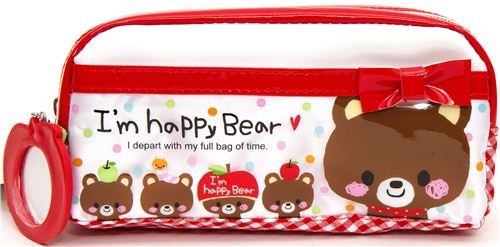 Imagen principal de estuche rojo y blanco y espejo de Japón