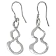Sterling Silver Open Waves Shepherds Hook Earrings