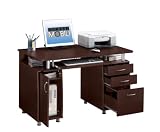 Techni Mobili Super Storage Computer Desk in Chocolate Finish