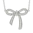 Tressa Sterling Silver Cubic Zirconia Pave Bow Necklace