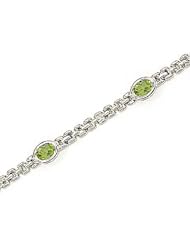 14kt Yellow Gold Oval Peridot Bracelet.