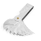 uxcell　半径ゲージ　測定ツール　R26-80mm　シルバートーン　金属　7.3 x 2 x 1.1cm