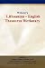 Websters Lithuanian - English Thesaurus Dictionary by Philip M. Parker ISBN 0497835800