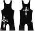 4-Time Black Cross Sublimated Wrestling Singlet: Youths and Mens sizes