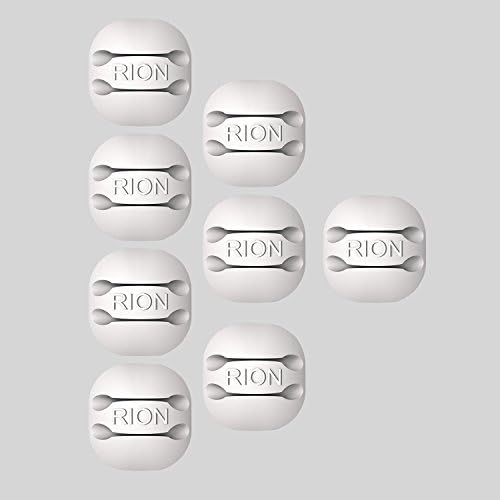 RION TECH Cable Clips & Cord Management System: Desktop Cable Organizer & Computer, Electrical, Charging or Mouse Cord Holder (White)